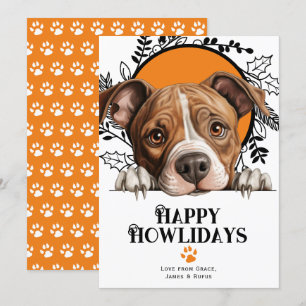 Fijne feestdagen Staffordshire Terrier Hond Feestdagenkaart