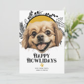 Fijne feestdagen Tibetaanse Spaniel Hond Kerstmis Feestdagenkaart (Staand voorkant)