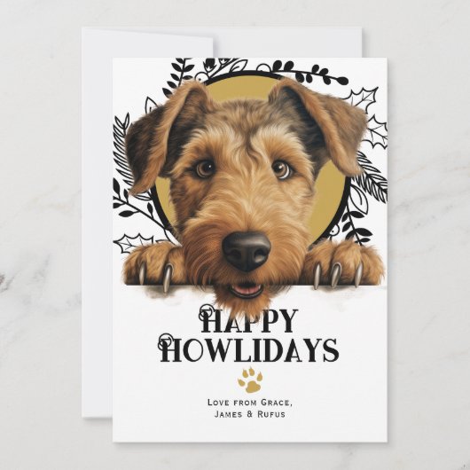 Fijne feestdagen Welsh Terrier Hond Kerstmis Feestdagenkaart (Voorkant)