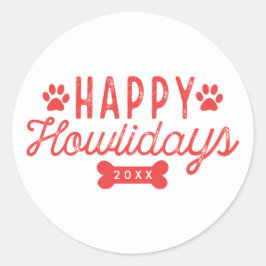 Fijne feestdagen | Witte en rode vakantie Ronde Sticker