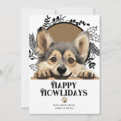 Fijne Feestdagen Zweedse Vallhund Hond Kerstmis Feestdagenkaart (Voorkant)