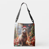 Fijne feestelijke alpaca kerst, crossbody tas (Achterkant)