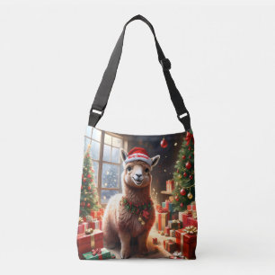 Fijne feestelijke alpaca kerst, crossbody tas