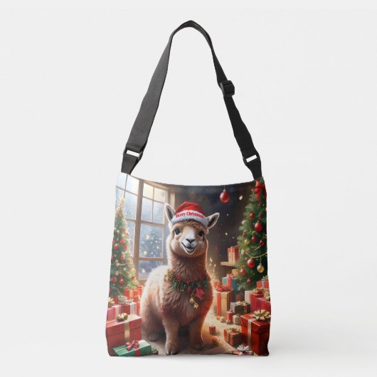 Fijne feestelijke alpaca kerst, crossbody tas (Voorkant)