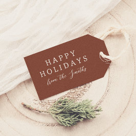 Fijne feestelijke rode elegante kerstvakantie cadeaulabel