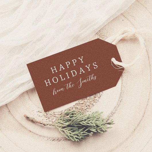 Fijne feestelijke rode elegante kerstvakantie cadeaulabel