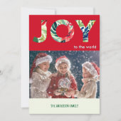 Fijne feestelijke vreugde voor de wereld Vrolijk K Feestdagenkaart (Voorkant)