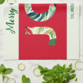 Fijne feestelijke vreugde voor de wereld Vrolijk K Theedoek (Gevouwen)