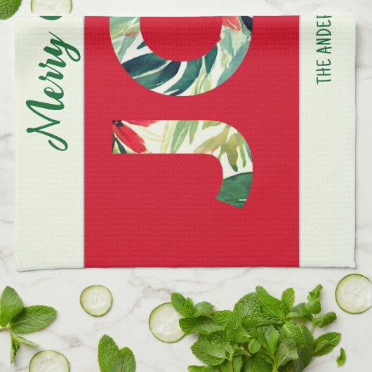 Fijne feestelijke vreugde voor de wereld Vrolijk K Theedoek (Gevouwen)