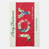 Fijne feestelijke vreugde voor de wereld Vrolijk K Theedoek (Verticaal)