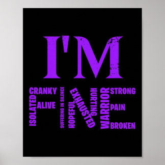 Fijne fibromyalgie Bewustzijn Chronische Pijn Fibr Poster