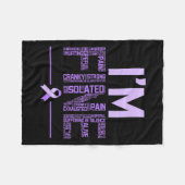 Fijne fibromyalgie Warrior Fibro Awareness Paarse  Fleece Deken (Voorkant (Horizontaal))
