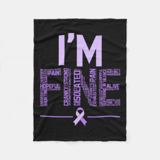 Fijne fibromyalgie Warrior Fibro Awareness Paarse Fleece Deken