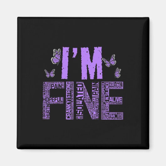Fijne fibromyalgie Warrior Fibro Awareness Paarse Magneet (Voorkant)
