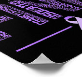 Fijne fibromyalgie Warrior Fibro Awareness Paarse Poster (Hoek)