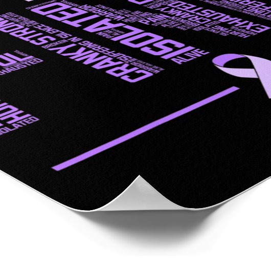 Fijne fibromyalgie Warrior Fibro Awareness Paarse  Poster (Hoek)