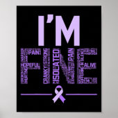 Fijne fibromyalgie Warrior Fibro Awareness Paarse  Poster (Voorkant)