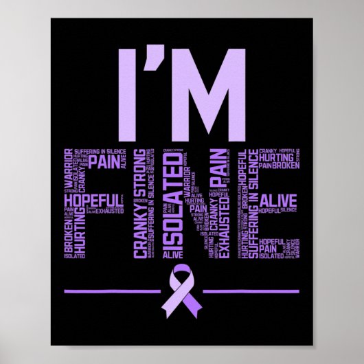Fijne fibromyalgie Warrior Fibro Awareness Paarse Poster (Voorkant)