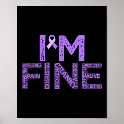 Fijne fibromyalgie Warrior Fibro Awareness Paarse  Poster (Voorkant)