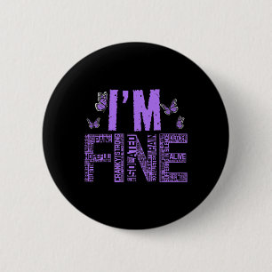 Fijne fibromyalgie Warrior Fibro Awareness Paarse Ronde Button 5,7 Cm