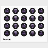 Fijne fibromyalgie Warrior Fibro Awareness Paarse  Ronde Sticker (Vel)