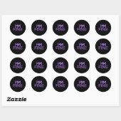 Fijne fibromyalgie Warrior Fibro Awareness Paarse Ronde Sticker (Vel)
