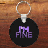Fijne fibromyalgie Warrior Fibro Awareness Paarse  Sleutelhanger (Voorkant)