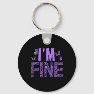 Fijne fibromyalgie Warrior Fibro Awareness Paarse  Sleutelhanger