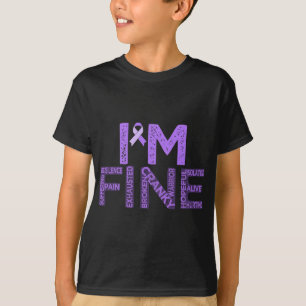 Fijne fibromyalgie Warrior Fibro Awareness Paarse T-shirt