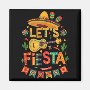 Fijne fiesta sombrero grappige gitaar feestje cinc magneet
