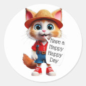 Fijne Fijne Dag Ronde Sticker (Voorkant)