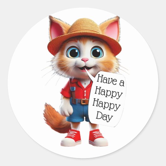 Fijne Fijne Dag Ronde Sticker (Voorkant)