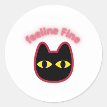 Fijne fijne neon kat uitknip sticker
