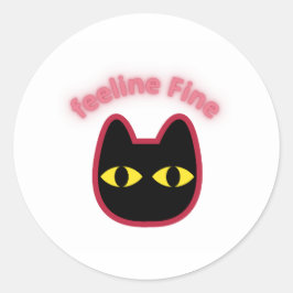 Fijne fijne neon kat uitknip sticker