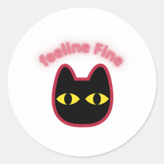 Fijne fijne neon kat uitknip sticker