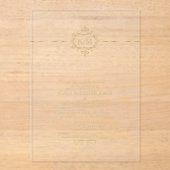 Fijne filigraan gouden bruiloft transparant ID871 Acryl Uitnodigingen (Voorkant)