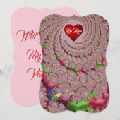 Fijne Filigraan Romantische Fractale Valentijnsdag Feestdagenkaart (Voorkant / Achterkant)