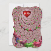 Fijne Filigraan Romantische Fractale Valentijnsdag Feestdagenkaart (Voorkant)