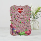 Fijne Filigraan Romantische Fractale Valentijnsdag Feestdagenkaart (Staand voorkant)