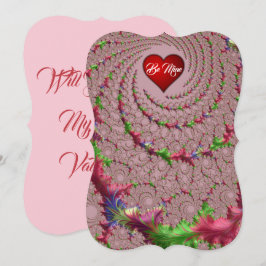 Fijne Filigraan Romantische Fractale Valentijnsdag Feestdagenkaart