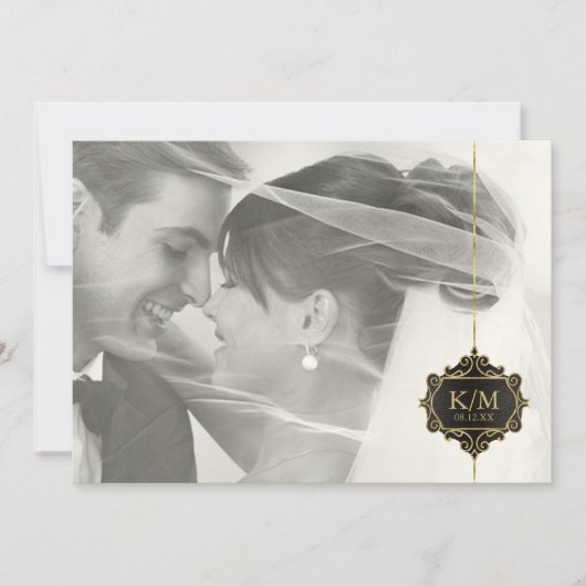 Fijne Filigree Gouden Trouwring ID871 Bedankkaart (Voorkant)