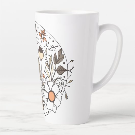 Fijne flora N02 Latte Mok (Rechts)