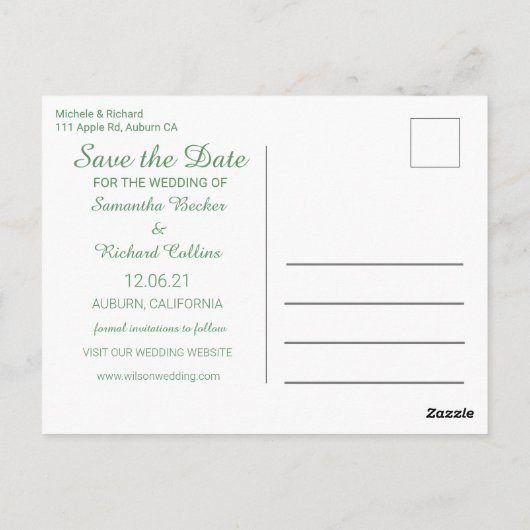 Fijne Floral Border Wedding Briefkaart (Achterkant)