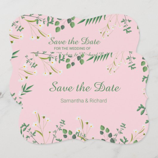 Fijne Floral Border Wedding Feestdagenkaart (Voorkant / Achterkant)