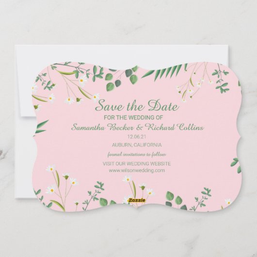 Fijne Floral Border Wedding Feestdagenkaart (Achterkant)