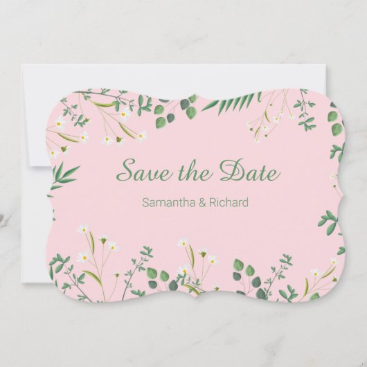 Fijne Floral Border Wedding Feestdagenkaart (Voorkant)