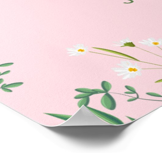 Fijne Floral Border Wedding Poster (Hoek)