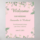 Fijne Floral Border Wedding Poster (Voorkant)