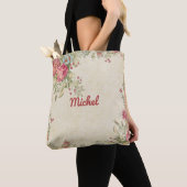 Fijne Floral Design Monogrammed Canvas tas (Dichtbij)