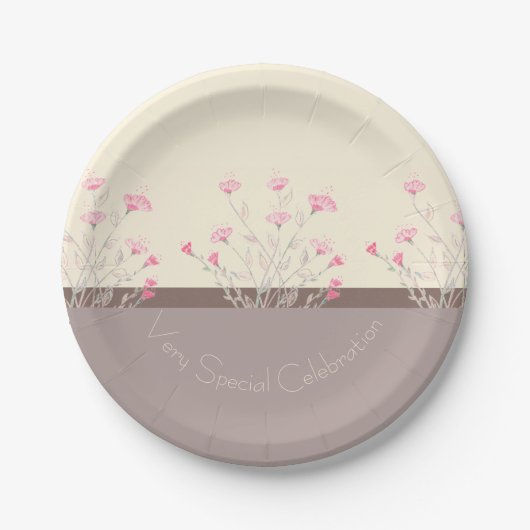 Fijne Floral Design Pattern Papieren Bordje (Voorkant)